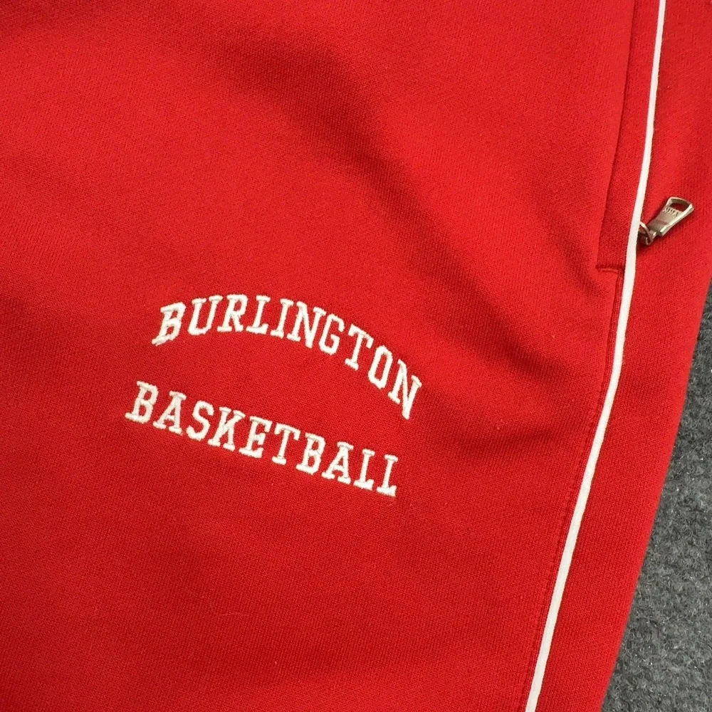 Burlington Basketball Charles River Apparel Pants Large Red Polyester Track